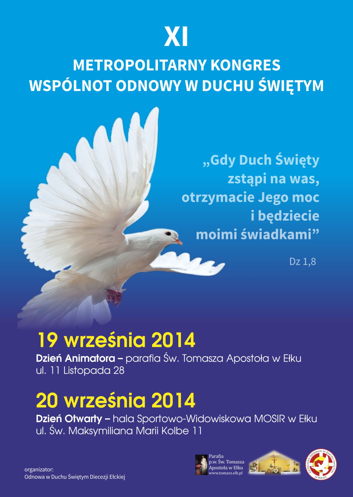Plakat XI Metropolitarny Kongres Odnowy w Duchu Świętym 2014
